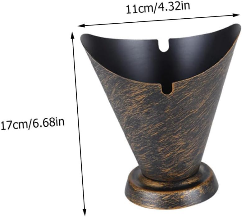 منفضة سجائر حديدية رجعية حاوية رماد محمولة ديكور منزلي كلاسيكي غرفة المعيشة المكتب - Image 2